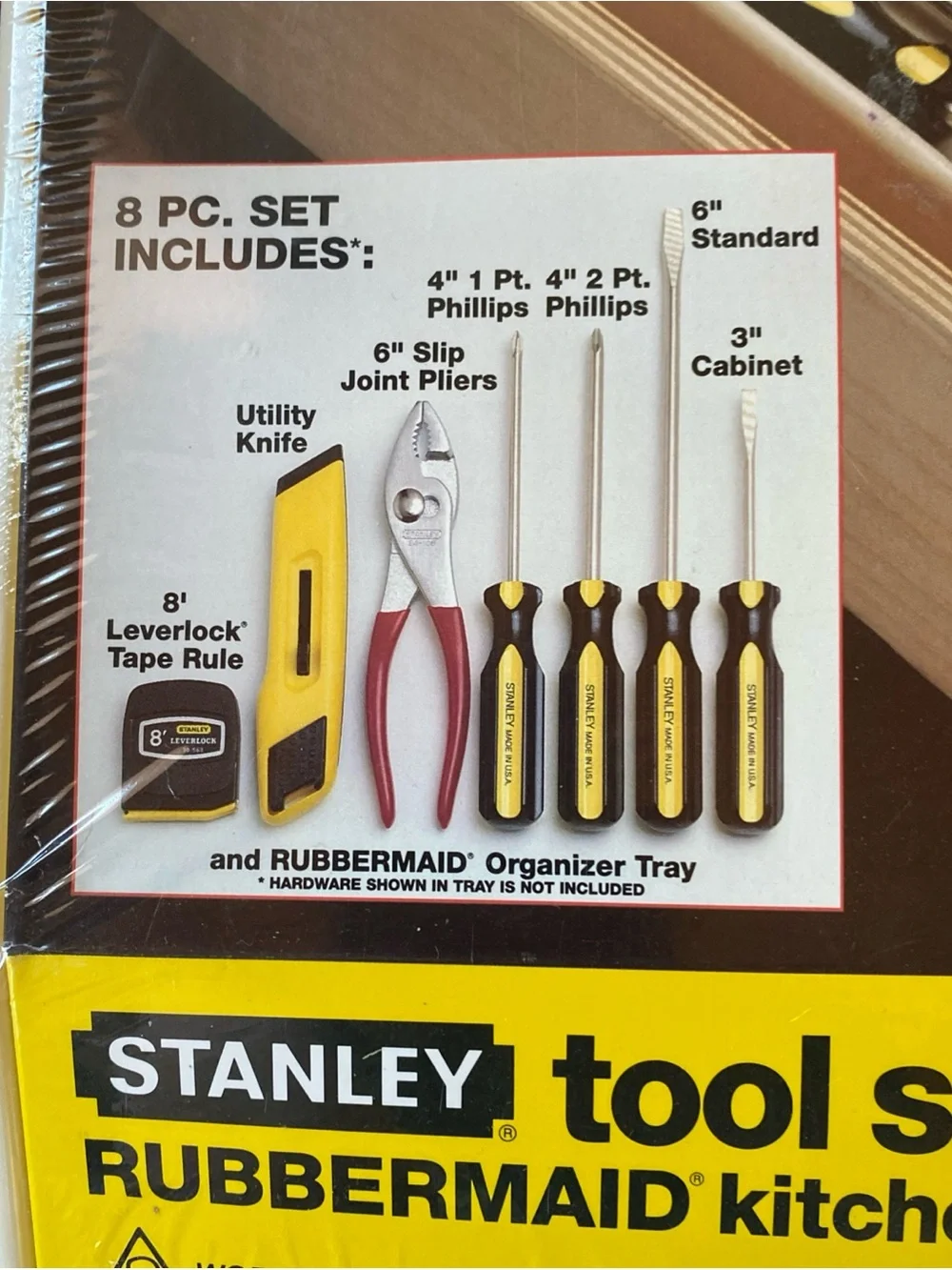 Stanley Tool Set 8 Piece Rubbermaid Organizer Vintage 90s Kitchen New